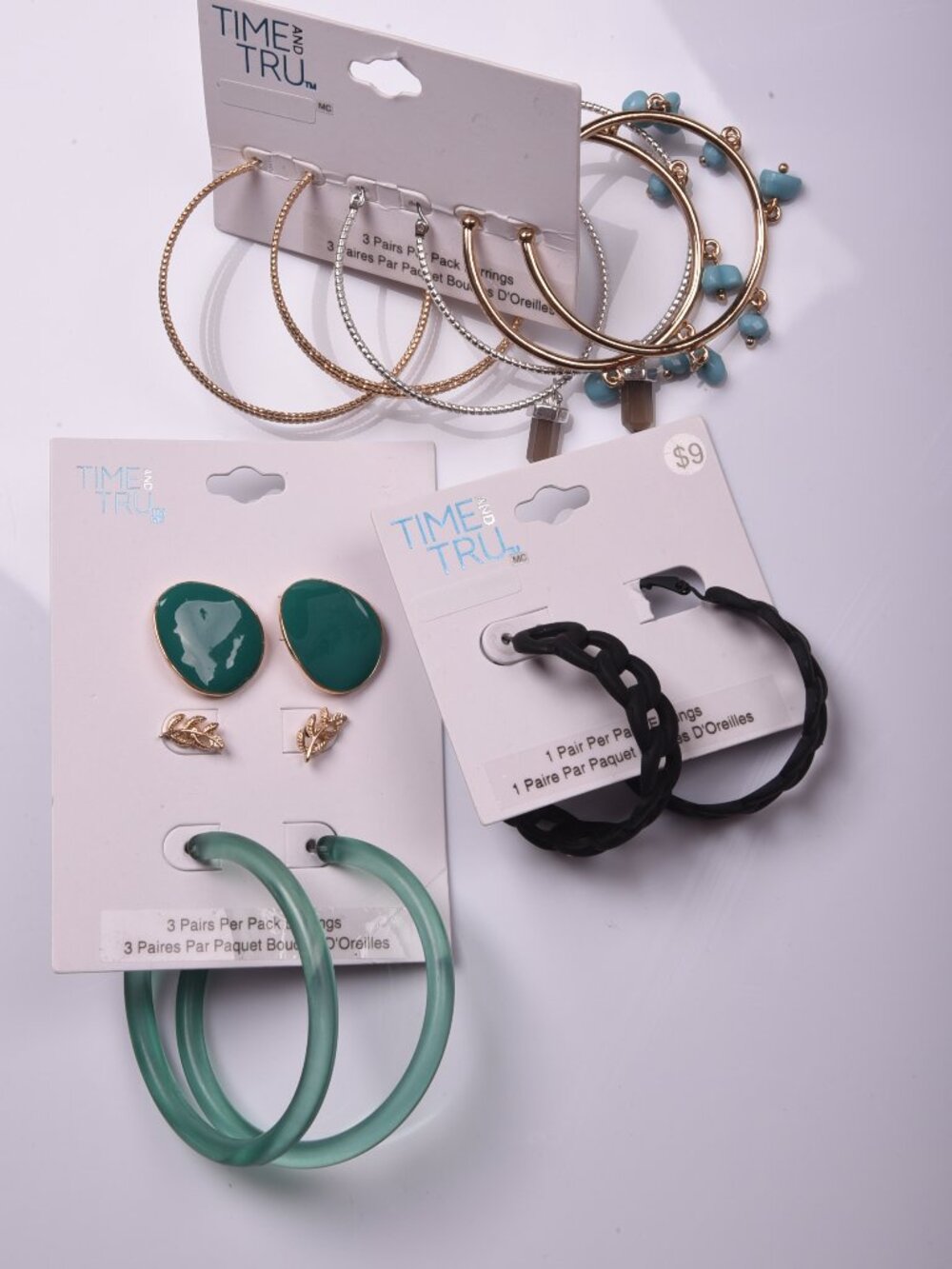 Mixed Fashion Earring Lot – Time and Tru Jewelry (3 Card Set)